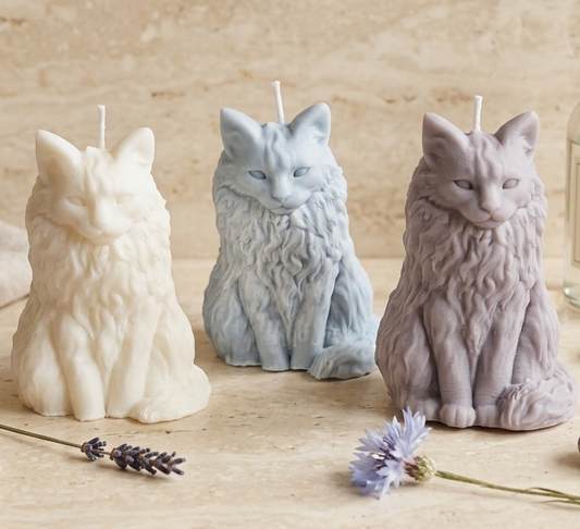 Bougie sculptée Mon Chat - L'Atelier des Mains d'Or